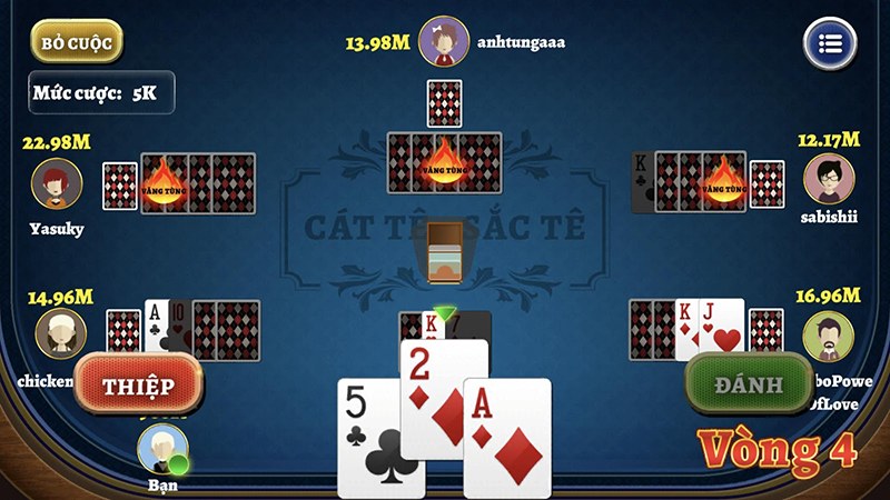Chi tiết về cách đánh bài Catte trực tuyến